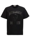 Skull Logo Print Short Sleeve T-Shirt Black - ALEXANDER MCQUEEN - BALAAN 2