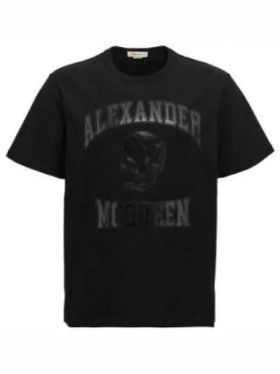 Skull Logo Print Short Sleeve T-Shirt Black - ALEXANDER MCQUEEN - BALAAN 2