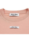 Cotton Long Sleeve T-Shirt Powder Pink - MIU MIU - BALAAN 5