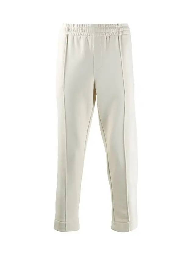 Men's Small Heart Embroidered Track Pants White - AMI - BALAAN 3