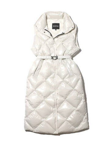 Asterope Diamond Quilted Light Long Vest White - DUVETICA - BALAAN 1