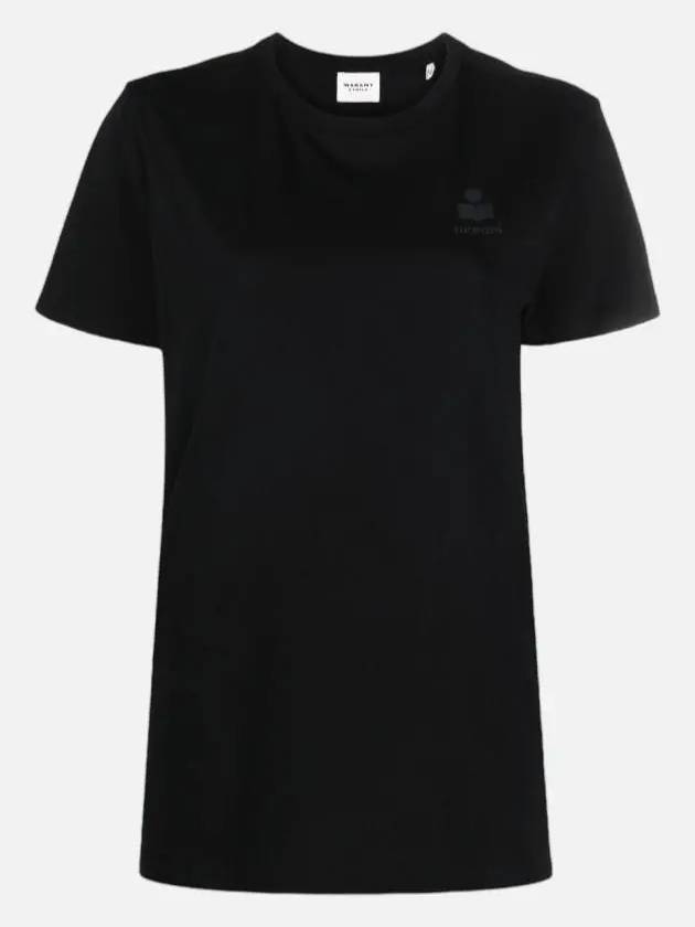 Aby Logo Short Sleeve T-Shirt Black - ISABEL MARANT - BALAAN 4