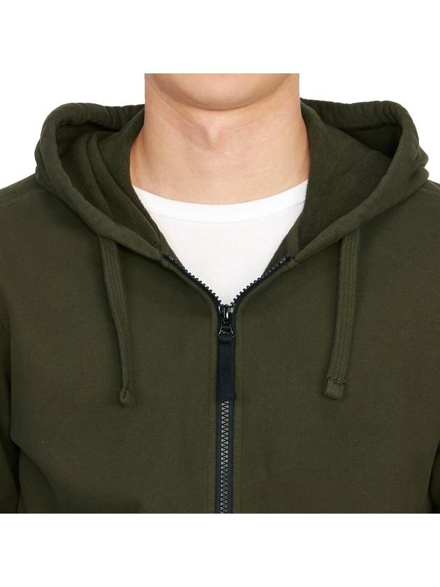 Wappen Patch Cotton Zip Up Hoodie Olive - STONE ISLAND - BALAAN 9