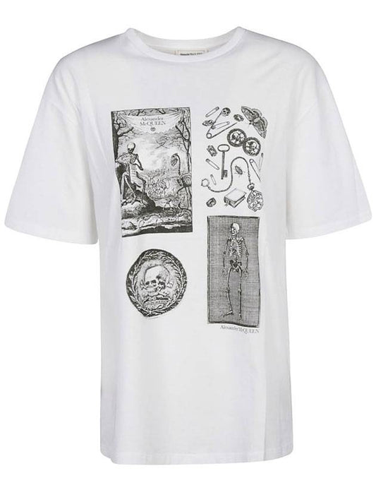 printed short sleeve t-shirt white - ALEXANDER MCQUEEN - BALAAN.