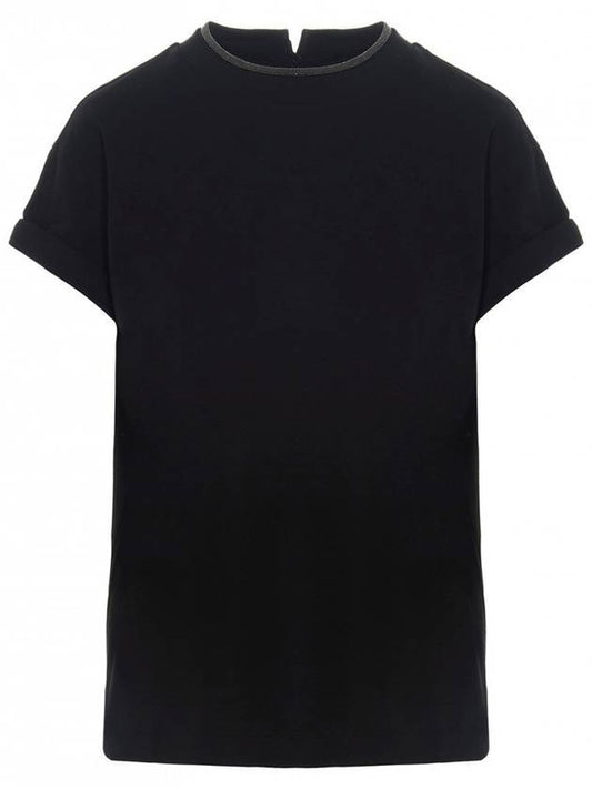 Monilli Jersey Short Sleeve T-Shirt Black - BRUNELLO CUCINELLI - BALAAN 1