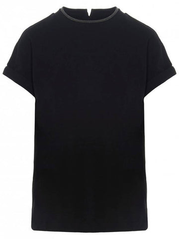 Monilli Jersey Short Sleeve T-Shirt Black - BRUNELLO CUCINELLI - BALAAN 1