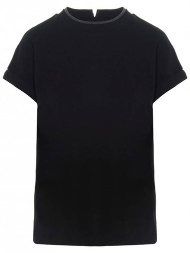 Monilli Jersey Short Sleeve T-Shirt Black - BRUNELLO CUCINELLI - BALAAN 1