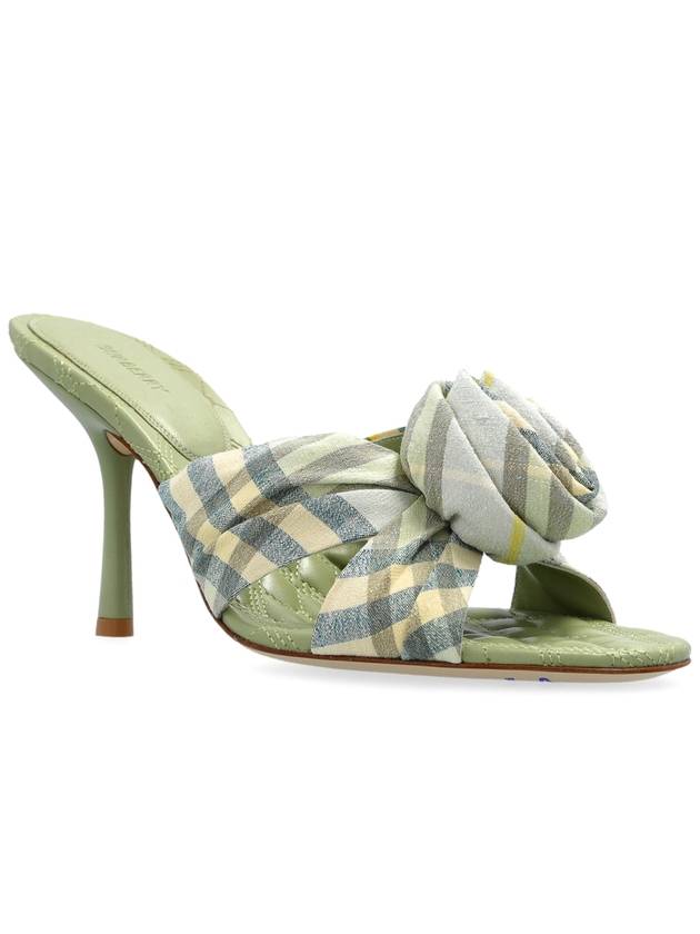 Burberry Heeled Mules ‘Mews’, Women's, Green - BURBERRY - BALAAN 4