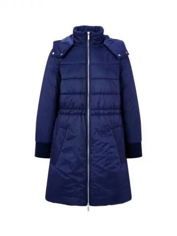 Women s Velor Pattern Hooded Padded Coat Navy 271015 - ARMANI EXCHANGE - BALAAN 1