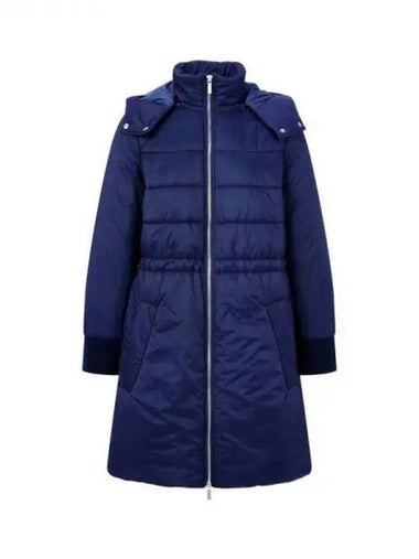 Women s Velor Pattern Hooded Padded Coat Navy 271015 - ARMANI EXCHANGE - BALAAN 1