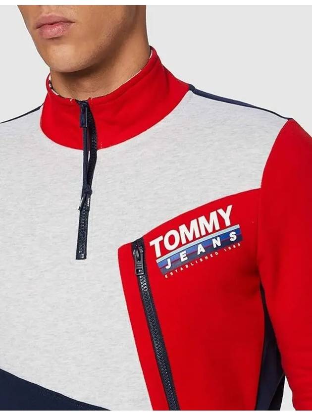 Men's Color Block Half Zip-Up Sweatshirt - TOMMY HILFIGER - BALAAN 4