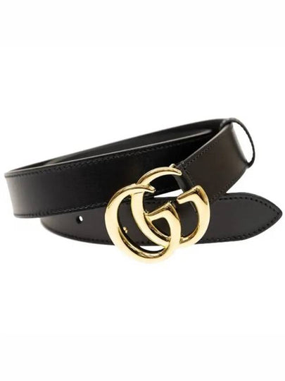 Men's GG Marmont Buckle Belt Black - GUCCI - BALAAN 2