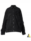 Unity Sports Icon Patchwork Denim Jacket Black - BALENCIAGA - BALAAN 2