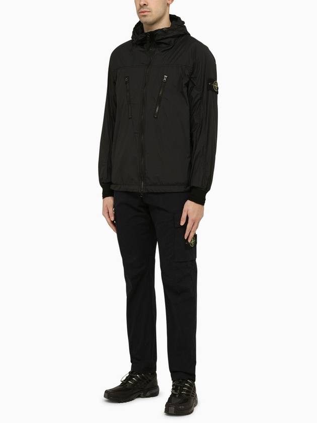 Skin Touch Nylon TC Hooded Jacket Black - STONE ISLAND - BALAAN 3