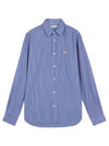 Fox Head Stripe Long Sleeve Shirt Blue - MAISON KITSUNE - BALAAN 2