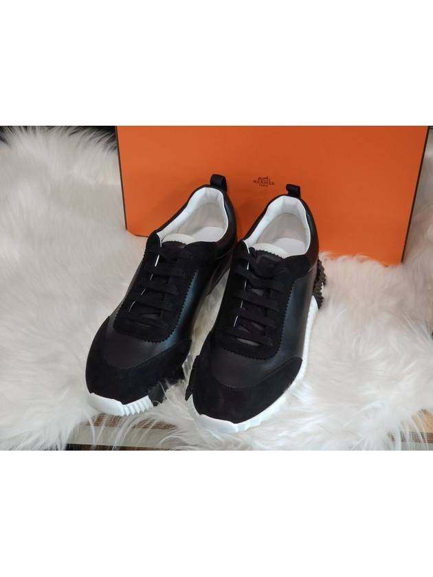 Bouncing Leather Low Top Sneakers Noir - HERMES - BALAAN 5