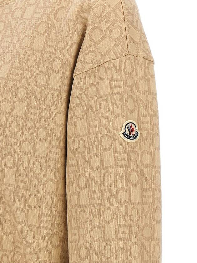 Monogram Jacquard Sweatshirt Beige - MONCLER - BALAAN 5