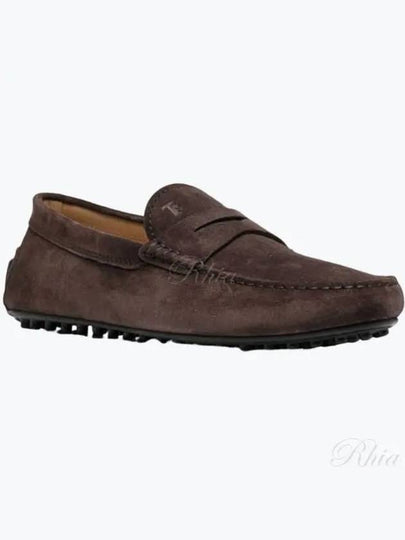 Men's City Gomino Suede Driving Shoes Brown - TOD'S - BALAAN 2