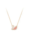 Dazzling Swan Pendant Necklace Pink Rose Gold - SWAROVSKI - BALAAN 3