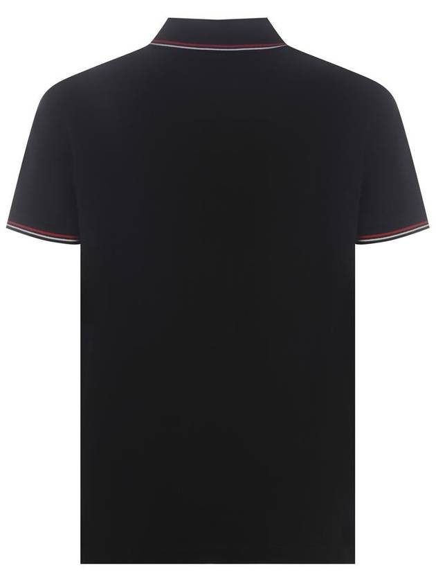 Men's Eagle Embroidered Logo Detail PK Shirt Black - EMPORIO ARMANI - BALAAN 4