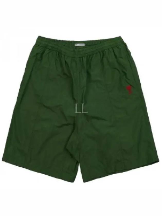 Heart Logo Swim Shorts Green - AMI - BALAAN 2