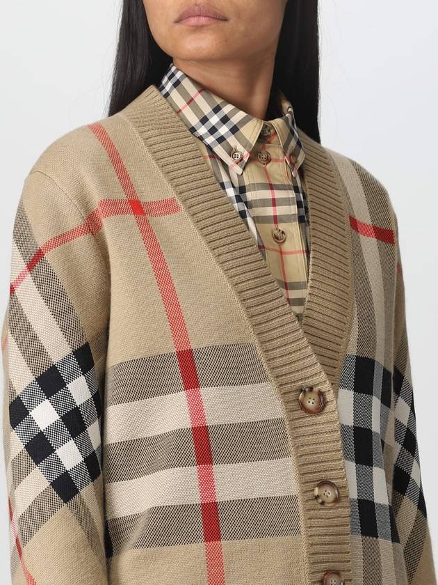 Check Technical Wool Jacquard Cardigan Archive Beige - BURBERRY - BALAAN 5