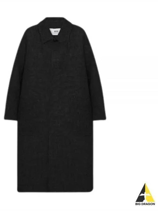 Oversized Wool Single Coat Black - AMI - BALAAN 2