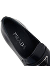 Triangle Logo Brush Leather Loafers Black - PRADA - BALAAN 8