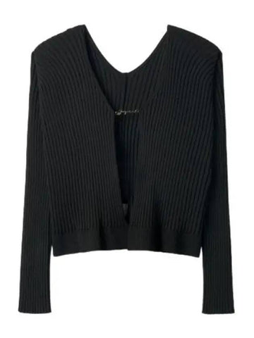 Jacquemus La Maille Fralou Longue Cardigan Black - JACQUEMUS - BALAAN 1