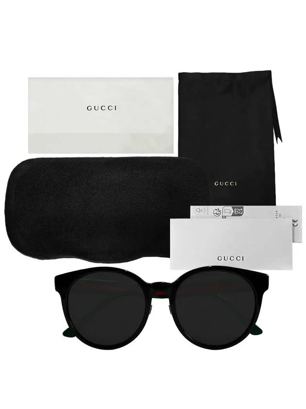 Eyewear Logo Round Asian Fit Sunglasses Black - GUCCI - BALAAN 11