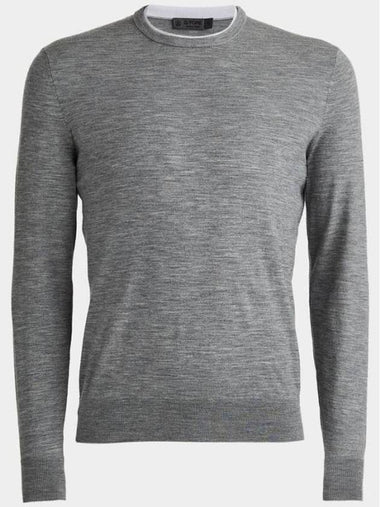 Men's Merino Wool Blend Crew Neck Sweater Heather Grey - G/FORE - BALAAN 1