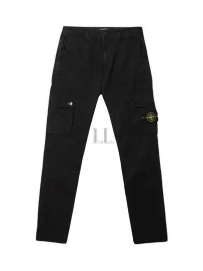 Men's Wappen Patch Cargo Track Pants Black - STONE ISLAND - BALAAN 2