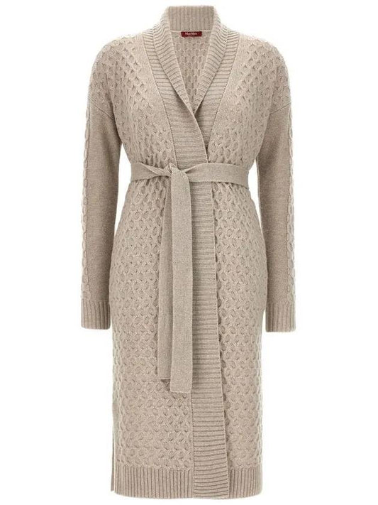 OREL Belted long cardigan gray beige 2363160133 004 - MAX MARA - BALAAN 1