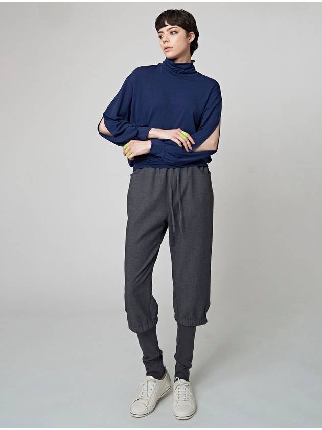 Slit Sleeve Top Dark Blue - ATHPLATFORM - BALAAN 5