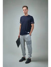 Striped Detail Crew Neck Cotton Short Sleeve T-Shirt Navy - THOM BROWNE - BALAAN 4