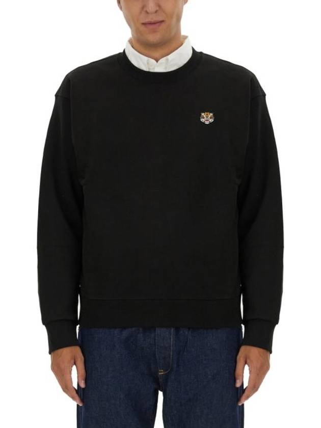 Lucky Tiger Embroidered Sweatshirt Black - KENZO - BALAAN 2