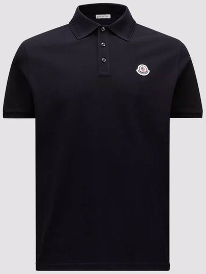 Logo Patch Polo Shirt Navy - MONCLER - BALAAN 2