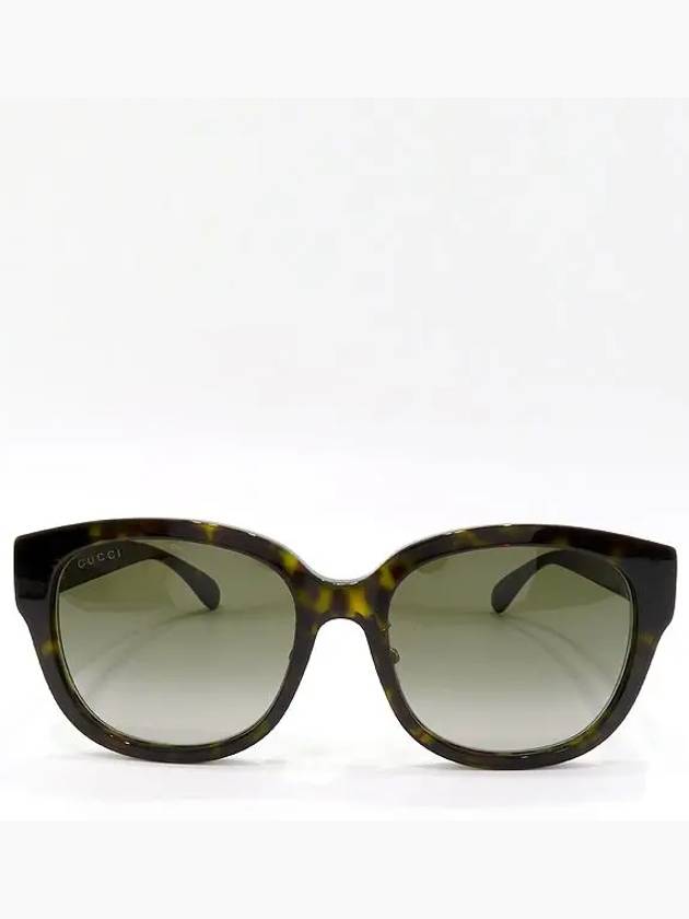 GG1409SK Gold tone metal double G logo detail on side special fit round sunglasses - GUCCI - BALAAN 2