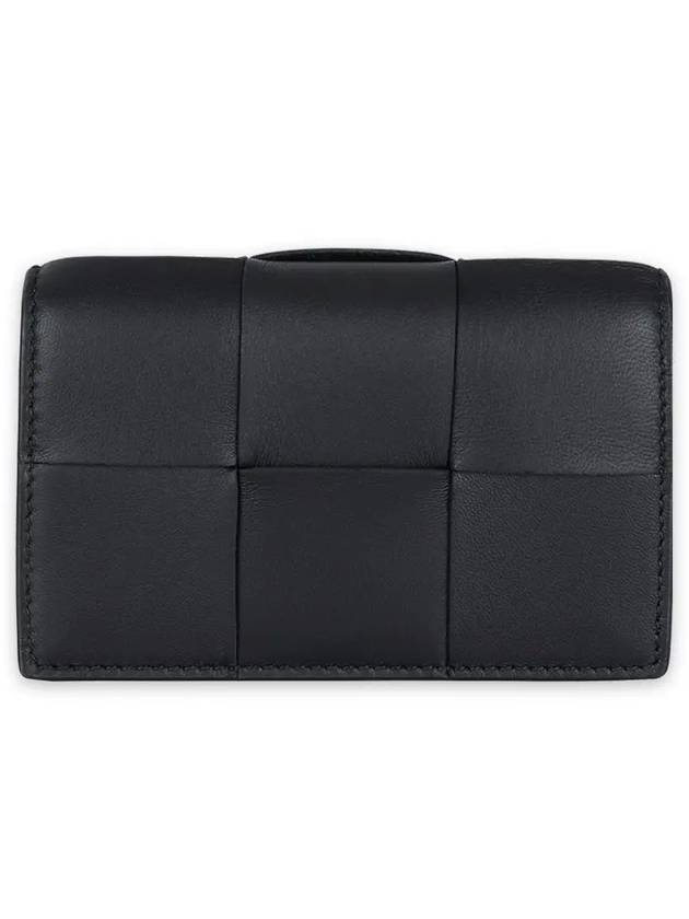 Women's Intrecciato Cassette Card Wallet Black - BOTTEGA VENETA - BALAAN 3