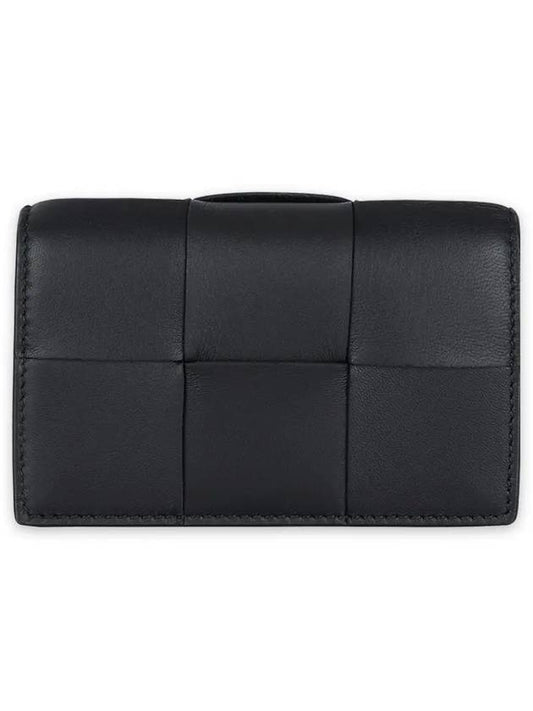 Women's Intrecciato Cassette Card Wallet Black - BOTTEGA VENETA - BALAAN 2