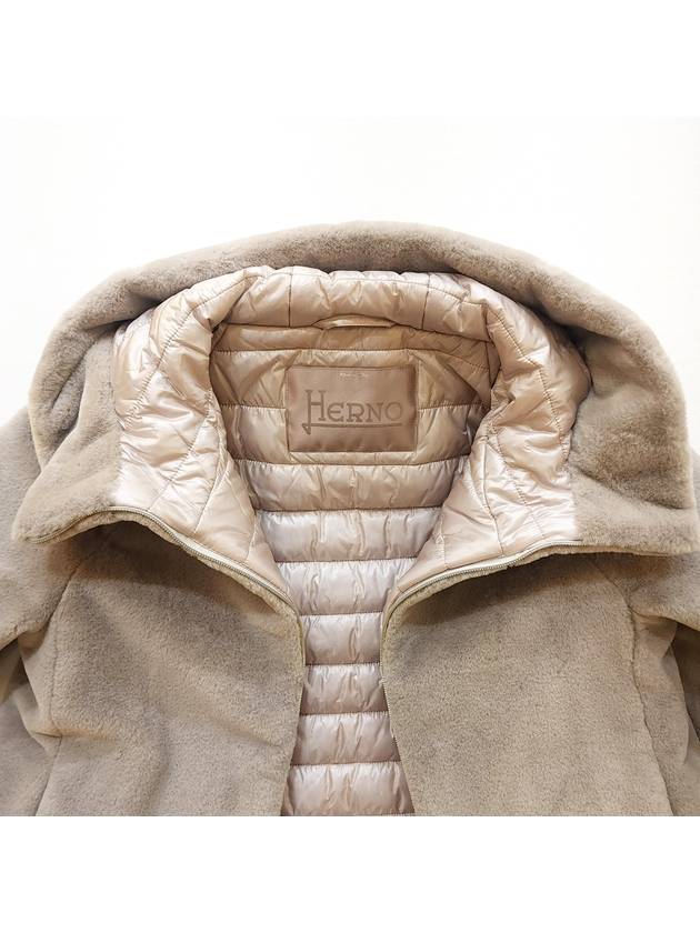 Fur Zip-Up Hoodie Beige - HERNO - BALAAN 5