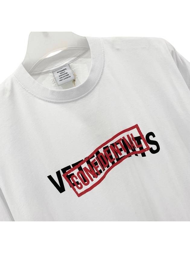 Confidential Logo Short Sleeve T-Shirt White - VETEMENTS - BALAAN 3