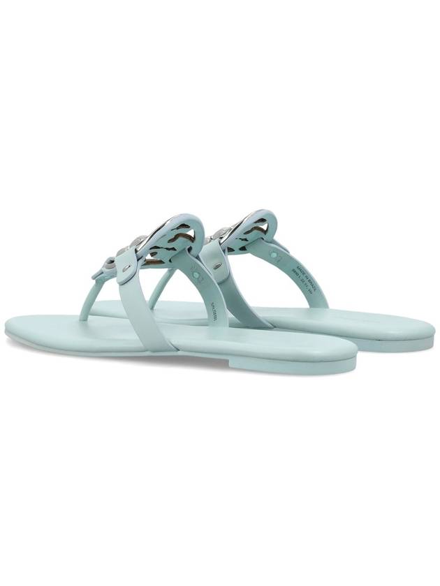 Women's Metal Miller Soft Flip Flops Light Blue - TORY BURCH - BALAAN 3