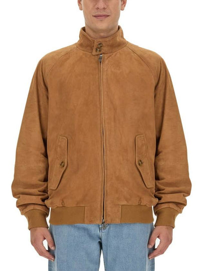 G9 Slim Fit Suede Jacket Light Brown - BARACUTA - BALAAN 2