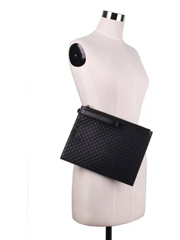 GG Micro Ssima Strap Clutch Bag Black - GUCCI - BALAAN 5