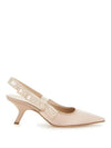 J'adior Satin Cotton Slingback Heels Nude - DIOR - BALAAN 1