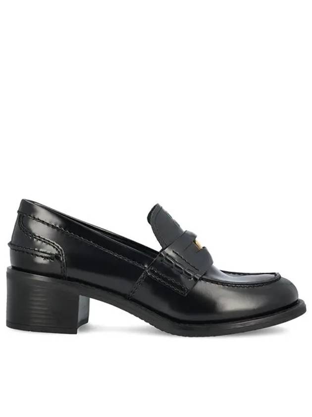 Penny Brushed Heel Leather Loafer Black - MIU MIU - BALAAN 6