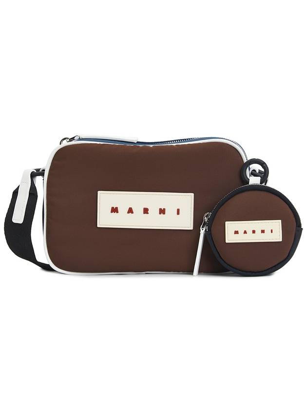 Logo Patch Zipper Cross Bag Brown - MARNI - BALAAN 3