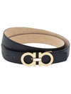 Reversible Gancini Leather Belt Black - SALVATORE FERRAGAMO - BALAAN 4