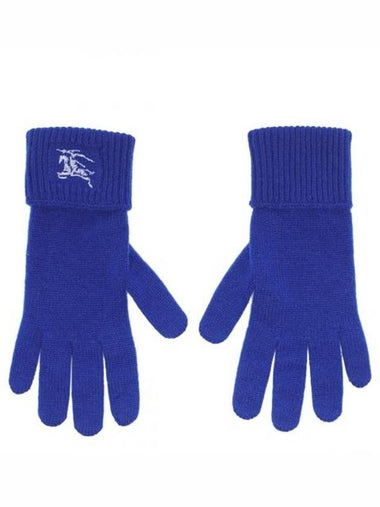 Embroidered EKD Gloves Blue - BURBERRY - BALAAN 1